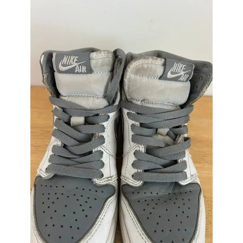 Nike Air Jordan 1 Retro High OG Stealth GS Size 4Y Shoes 575441-037 White Grey